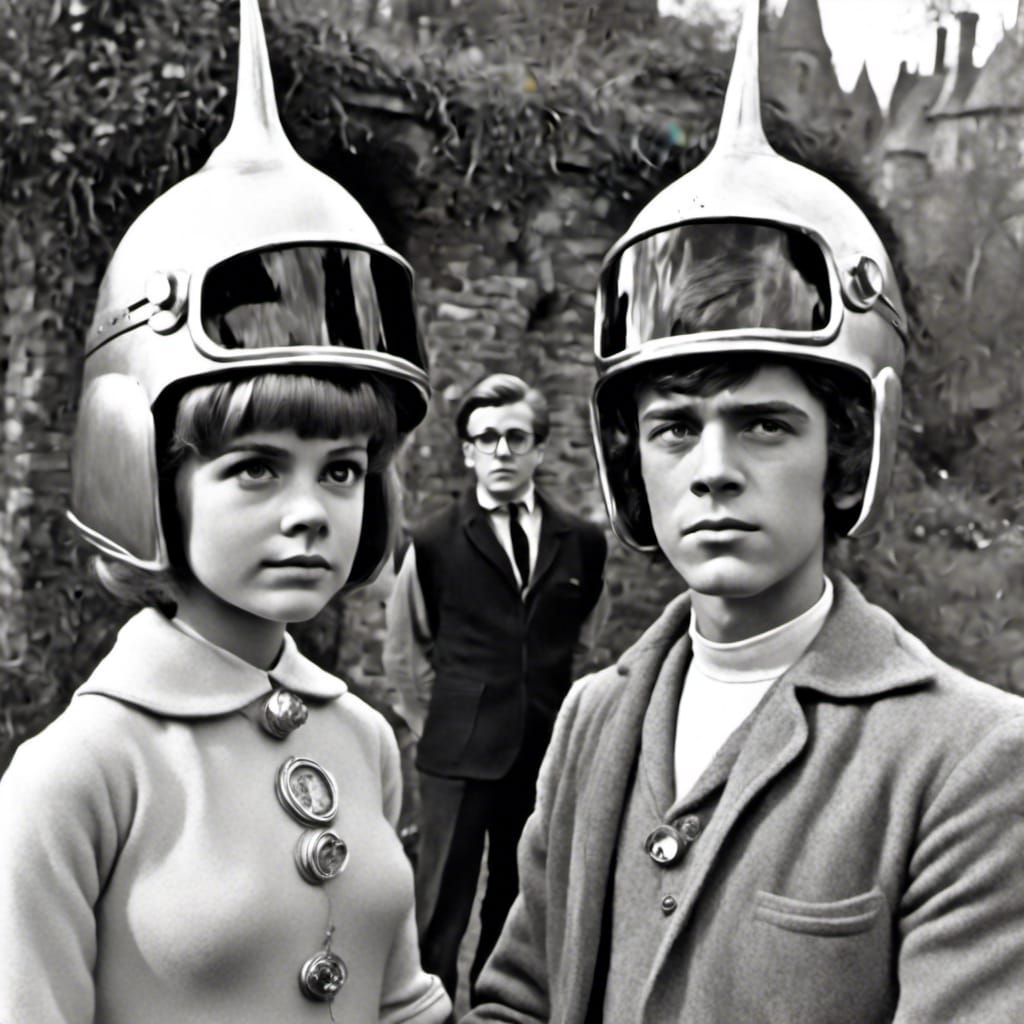 Vintage Sci-Fi TV Still in Black and White