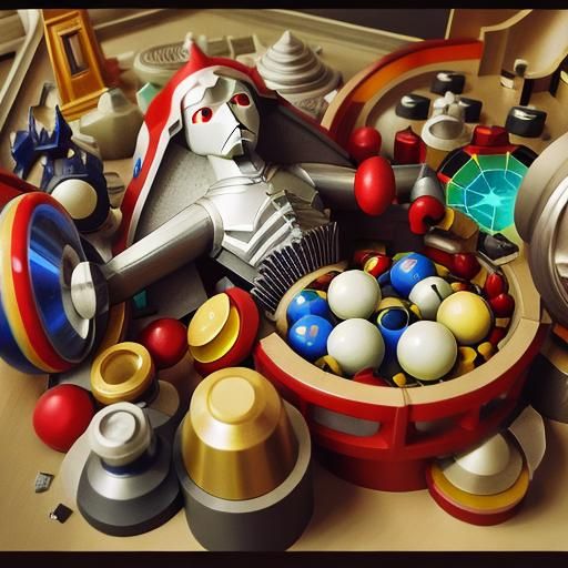 Psychedelic Pinball Machine with Spiral Galaxies