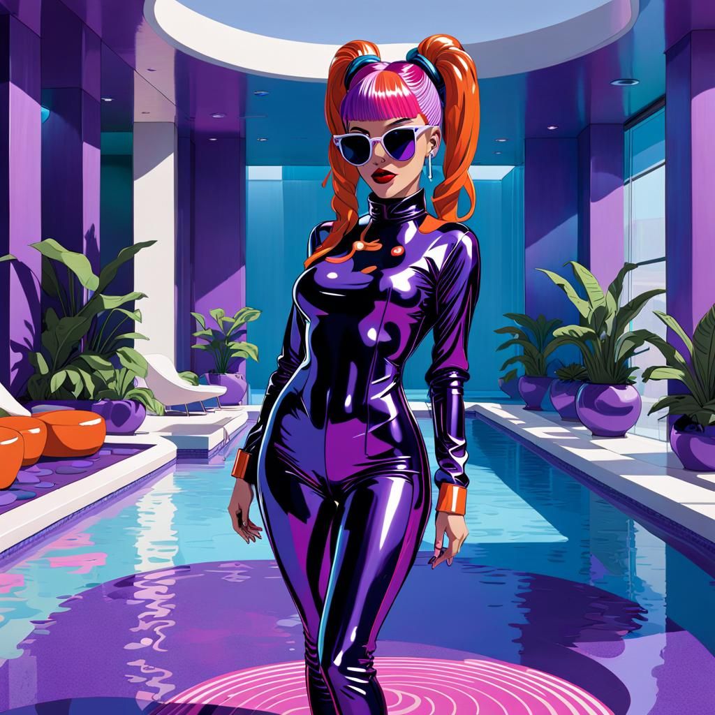 Pop Star in Slime Pool: Futuristic Concept Art