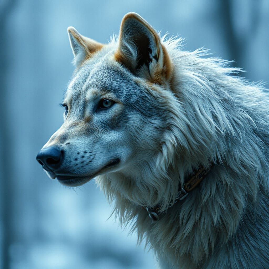 Opal Silver Wolf in Cinematic Style