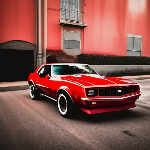 1980 Camaro in Synthwave Neon Retro Style