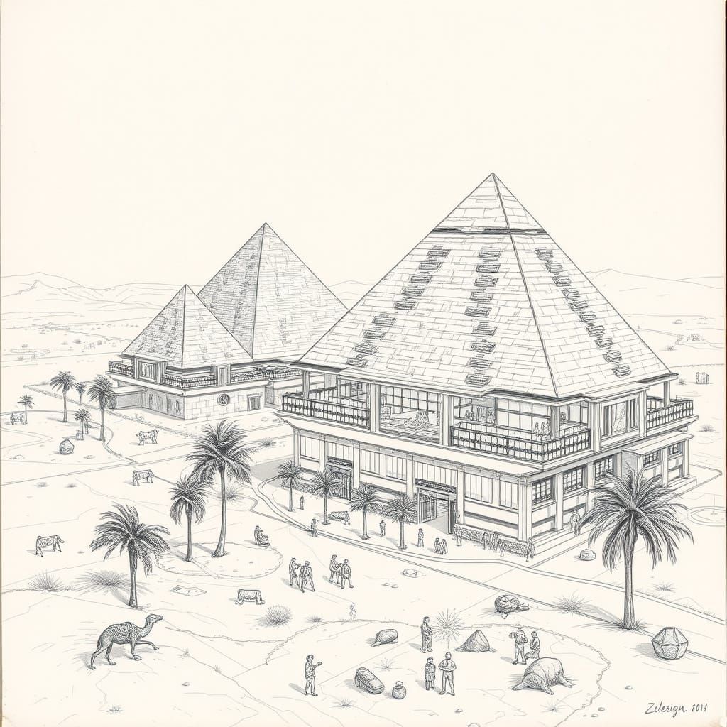 Surrealist Desert Metropolis: Giza Pyramids Shopping Mall