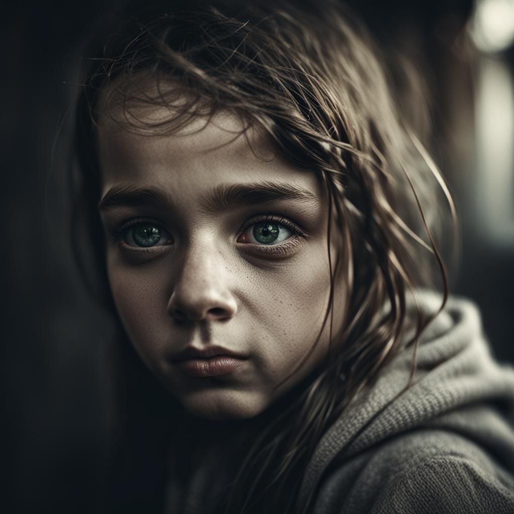 Beautiful Teen Girl Portrait in Ambient Light