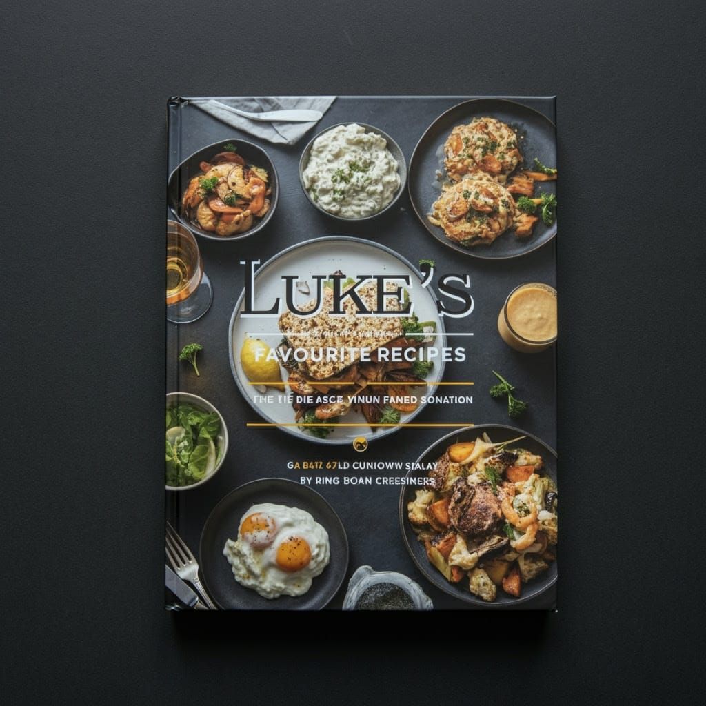 Eye-Catching Cookbook Cover Design with Food Images