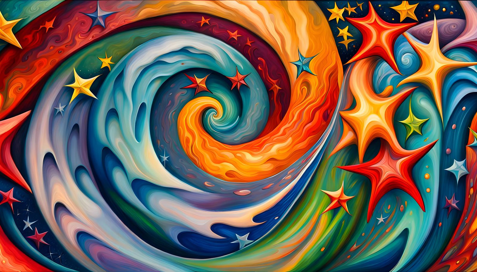 Colorful Star Cluster Formation in Impasto Oil Style