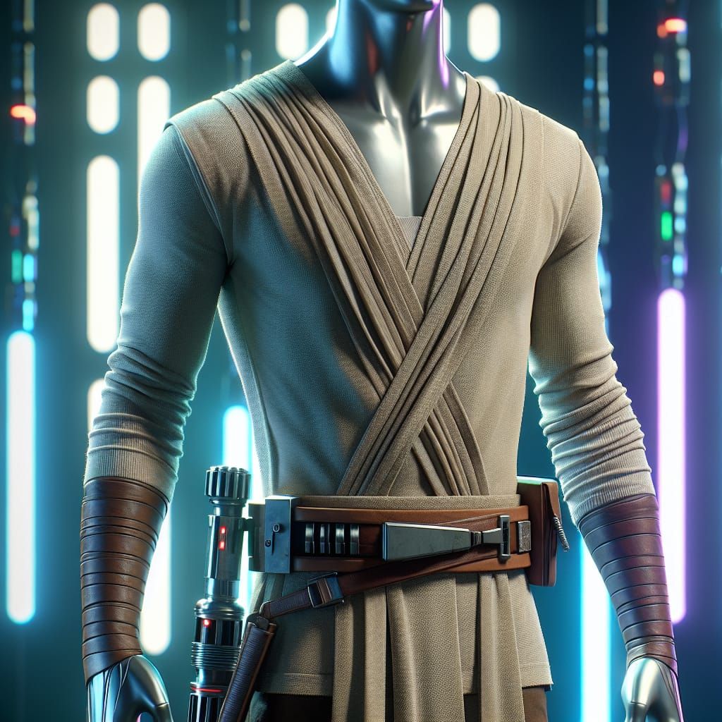 Realistic Jedi in Neon-Lit Futuristic Nightclub