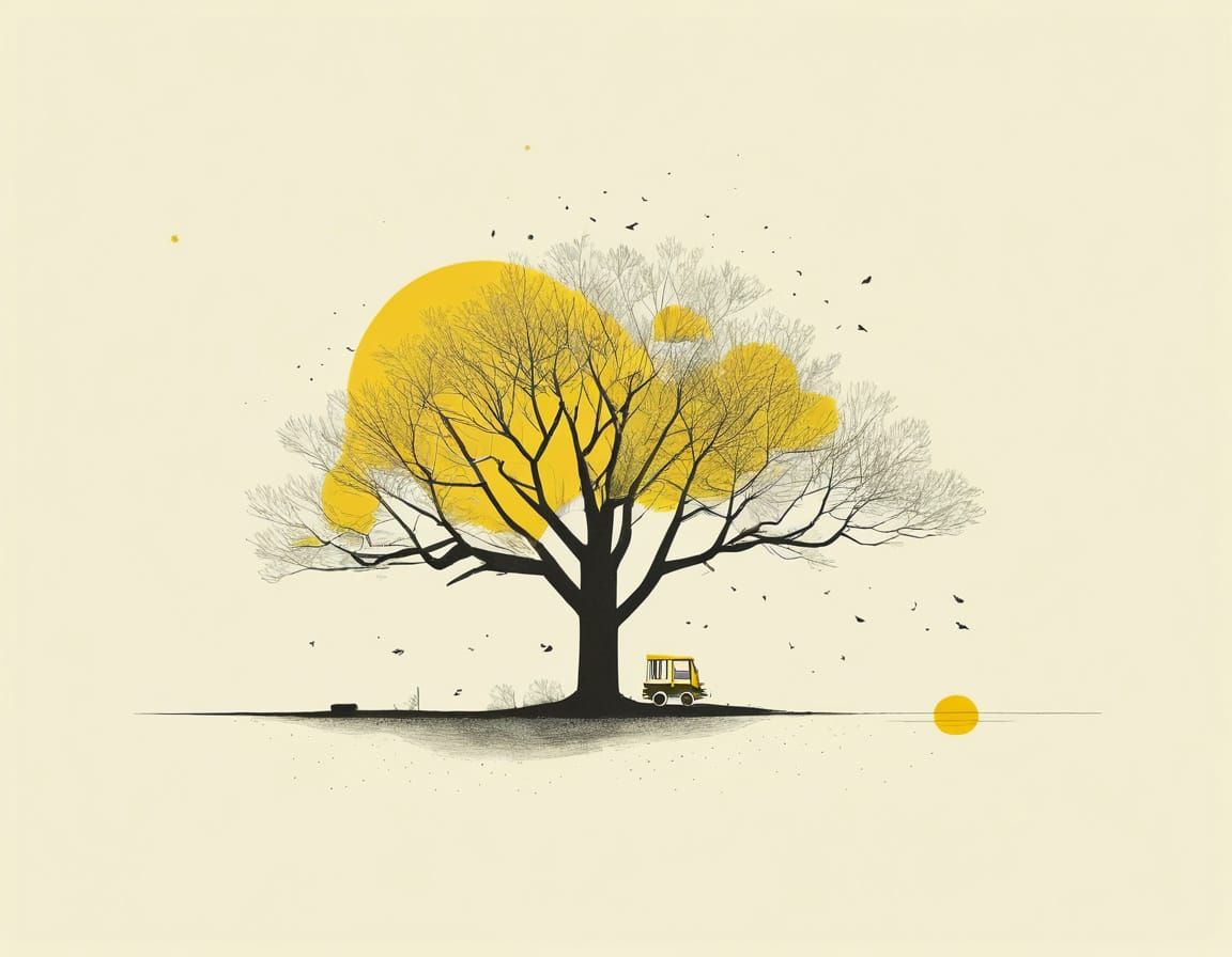 Minimalist Yellow Subjects in Negative Space