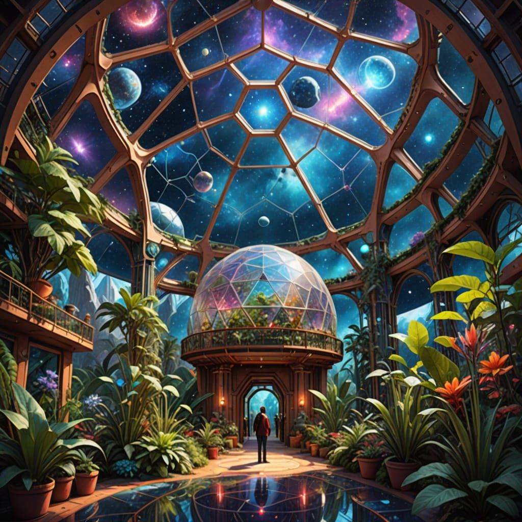 Futuristic Botanical Garden on Alien Planet