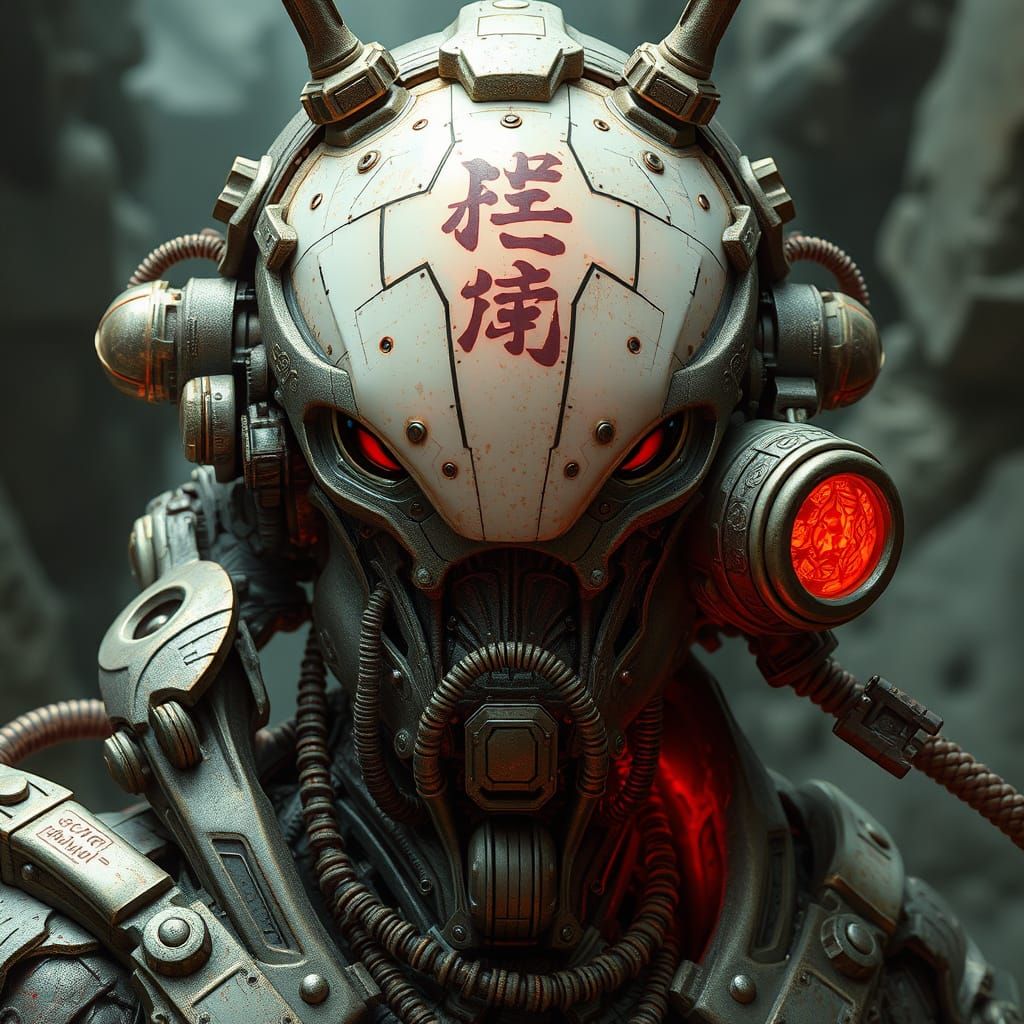 Cyberpunk Biomechanical Shell Female with Carapace