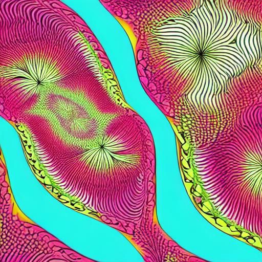 Abstract Flowers by the Sea with 3D Shading