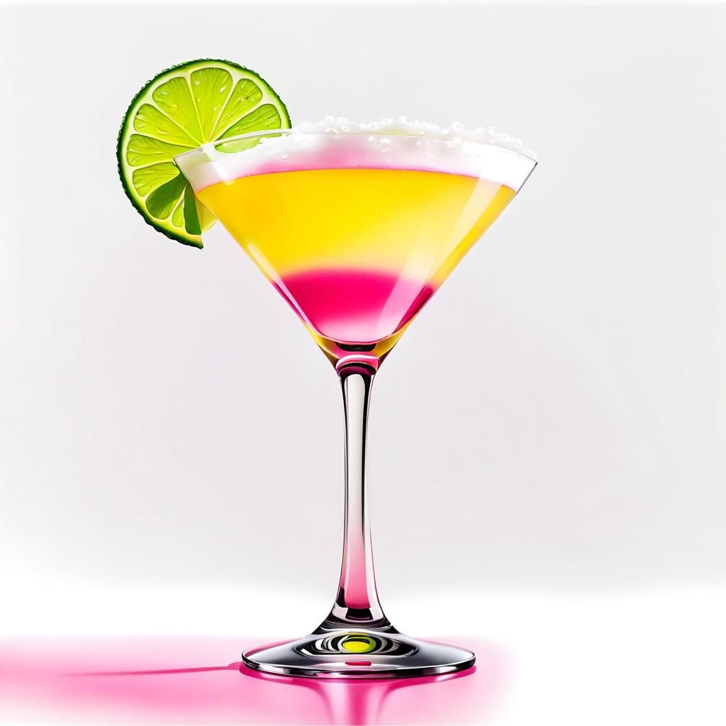 Cosmopolitan Cocktail Line Drawing Clipart