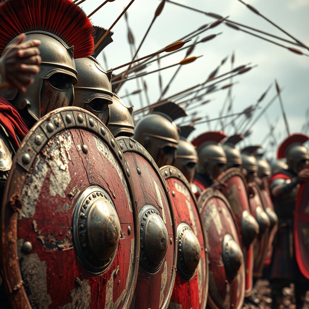 Undead Roman Legionnaires Stand Firm Against Arrows