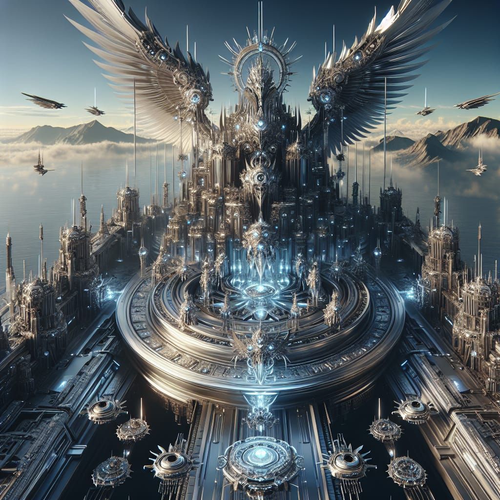 Majestic Mechanical Flying Kingdom in 8K