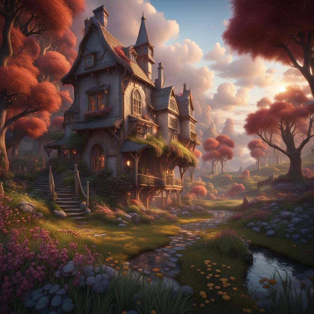 Magical Nursery Rhyme Scene in Detailed Matte Painting
