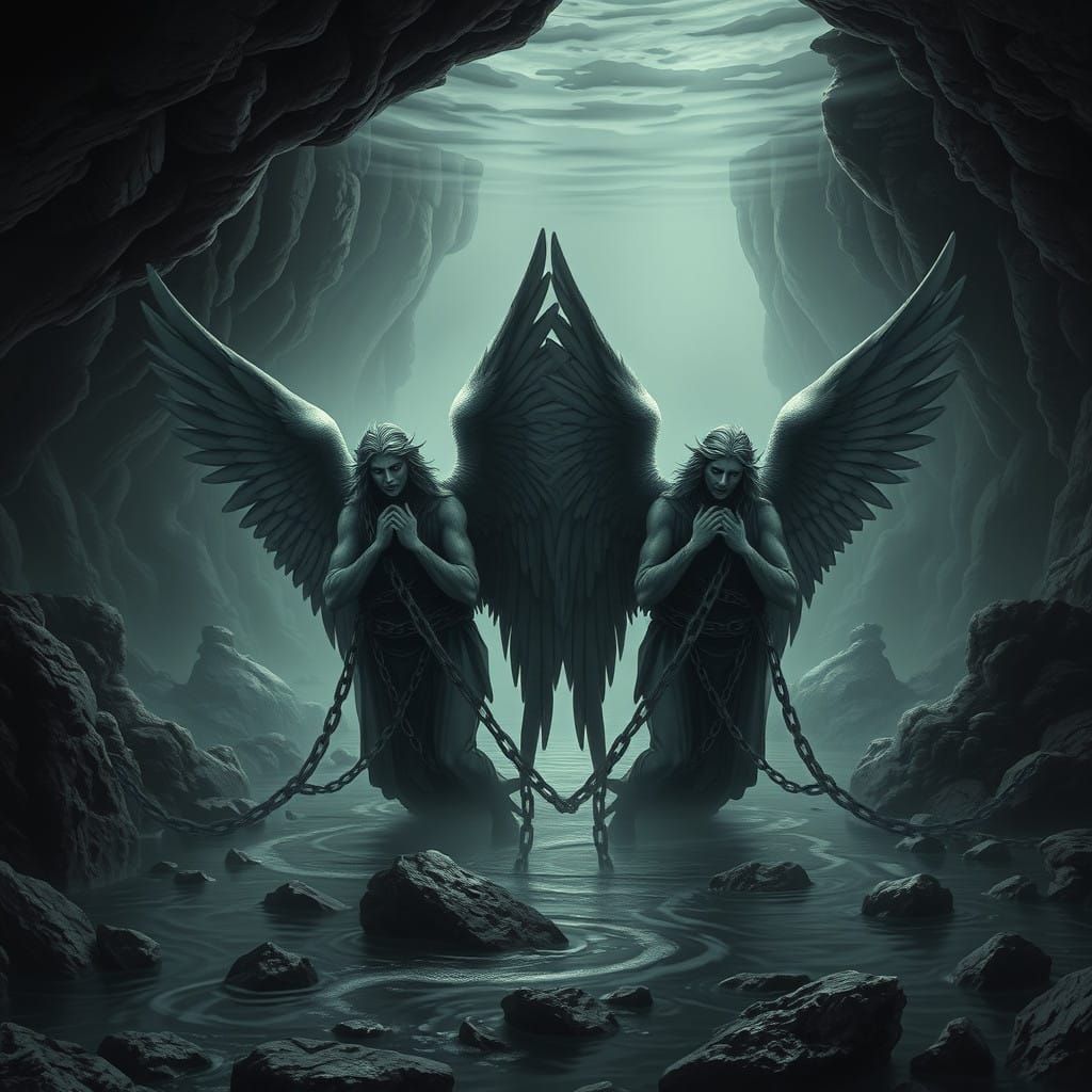 Four Angels Bound in Dark Underworld Below Ancient Euphrates...