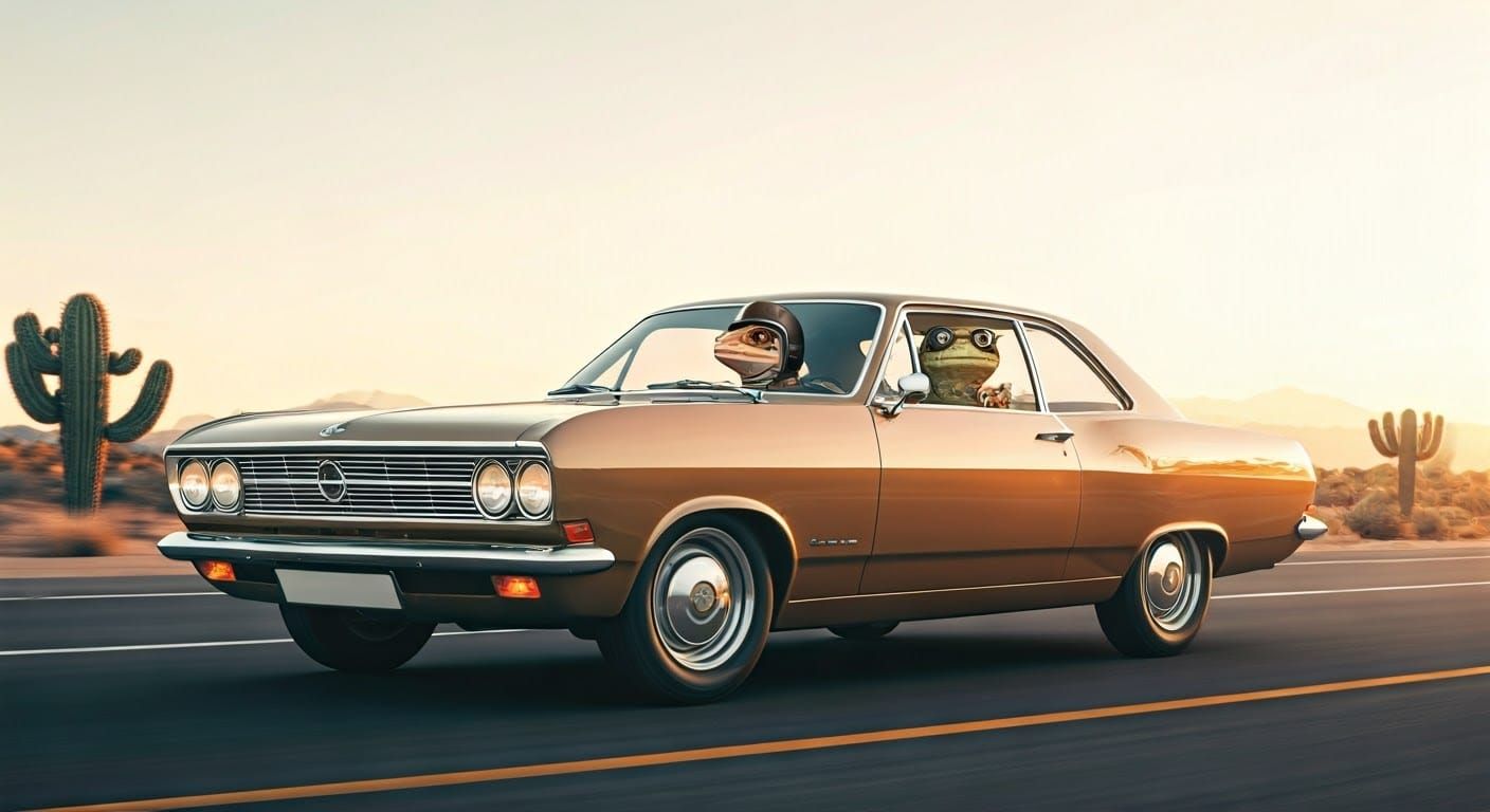 Lizards Cruise in a Vintage Opel Record