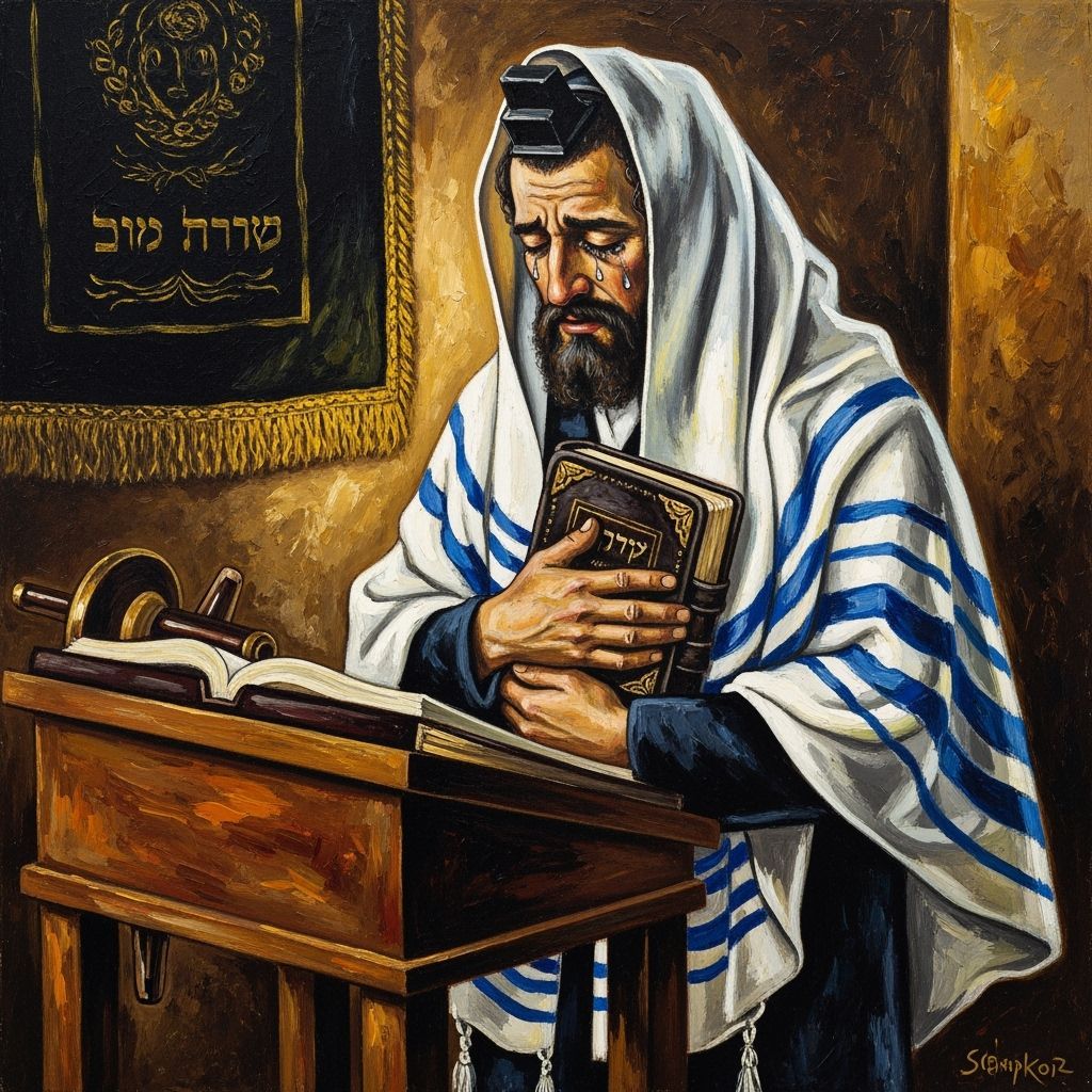 Rabbi's Emotional Prayer in Expressive Style
