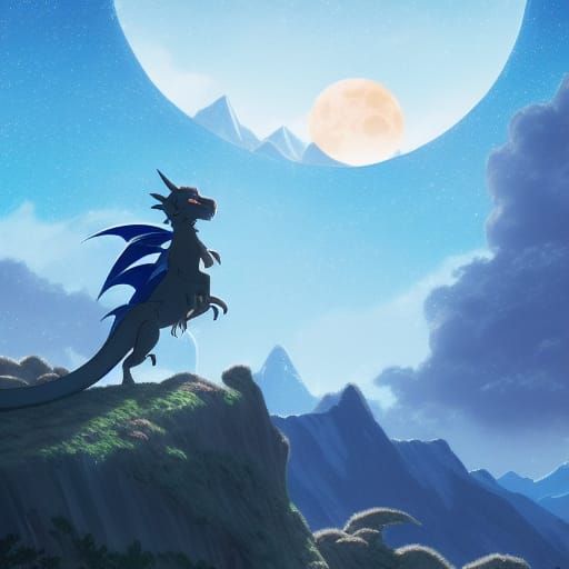 Playful Dragon in Snowy Mountains: Anime Key Visual
