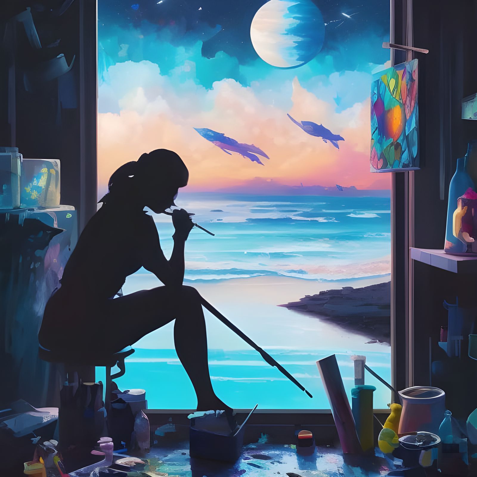 Galaxy skies, the beach and night of art. These are the things that keep me alive.