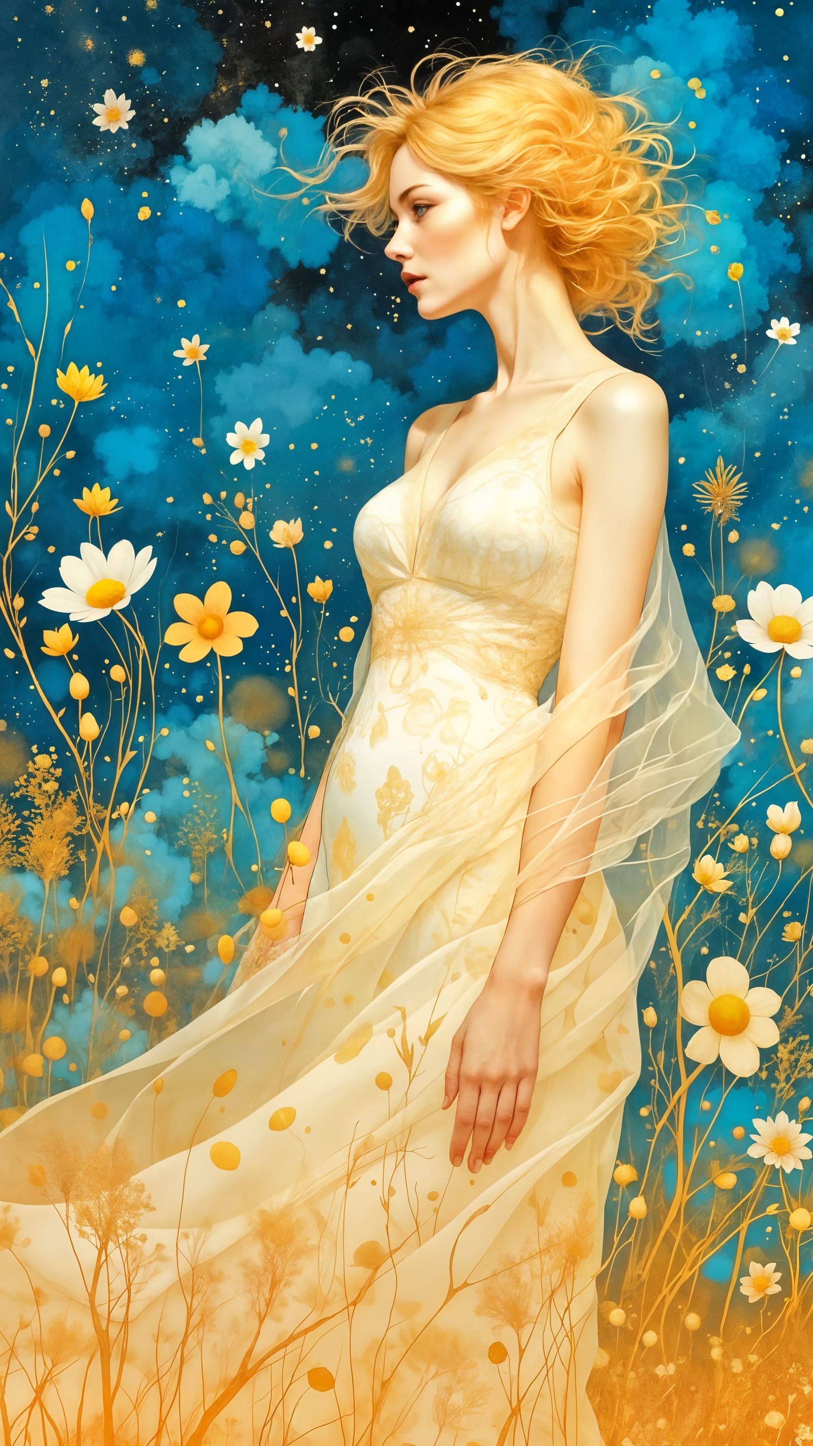 Romantic Ethereal Scene in Soft Golden Hues