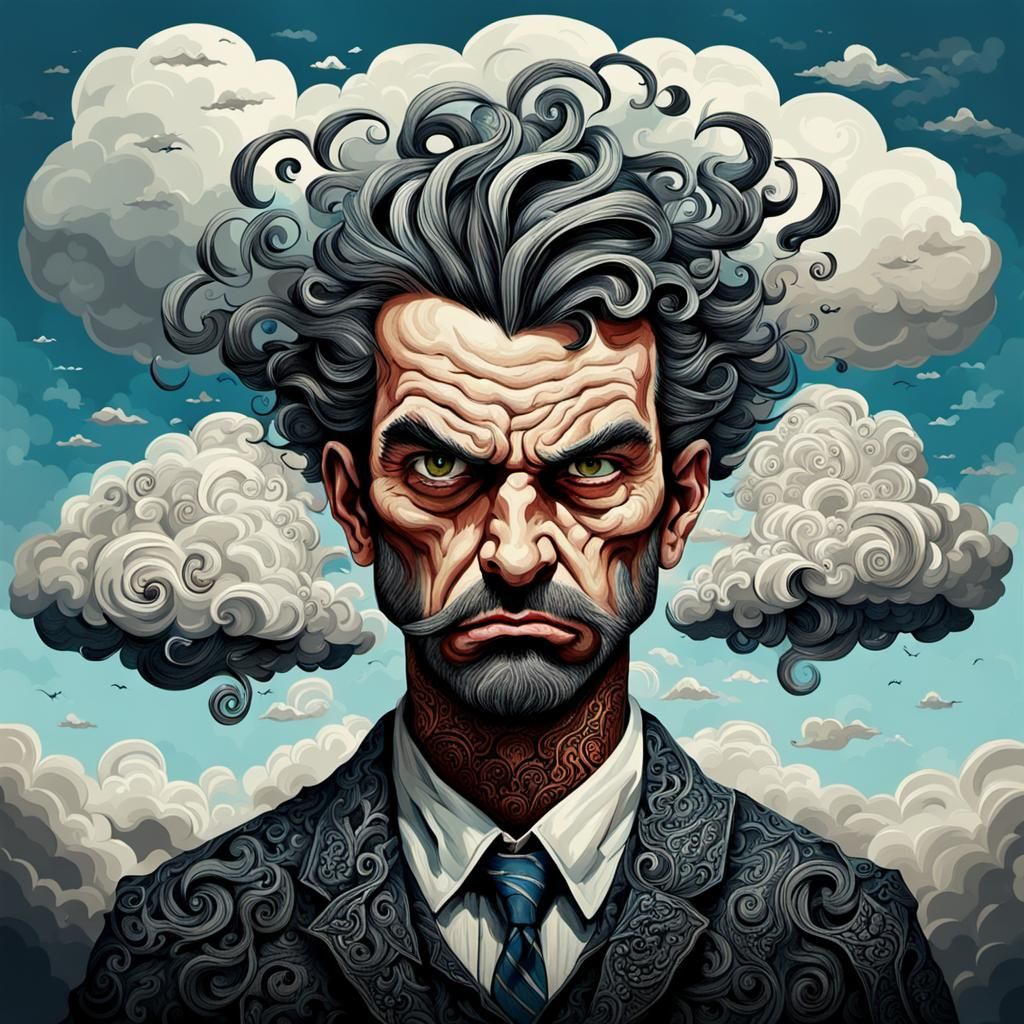 Intricate Portrait of an Angry Whimsical Figure