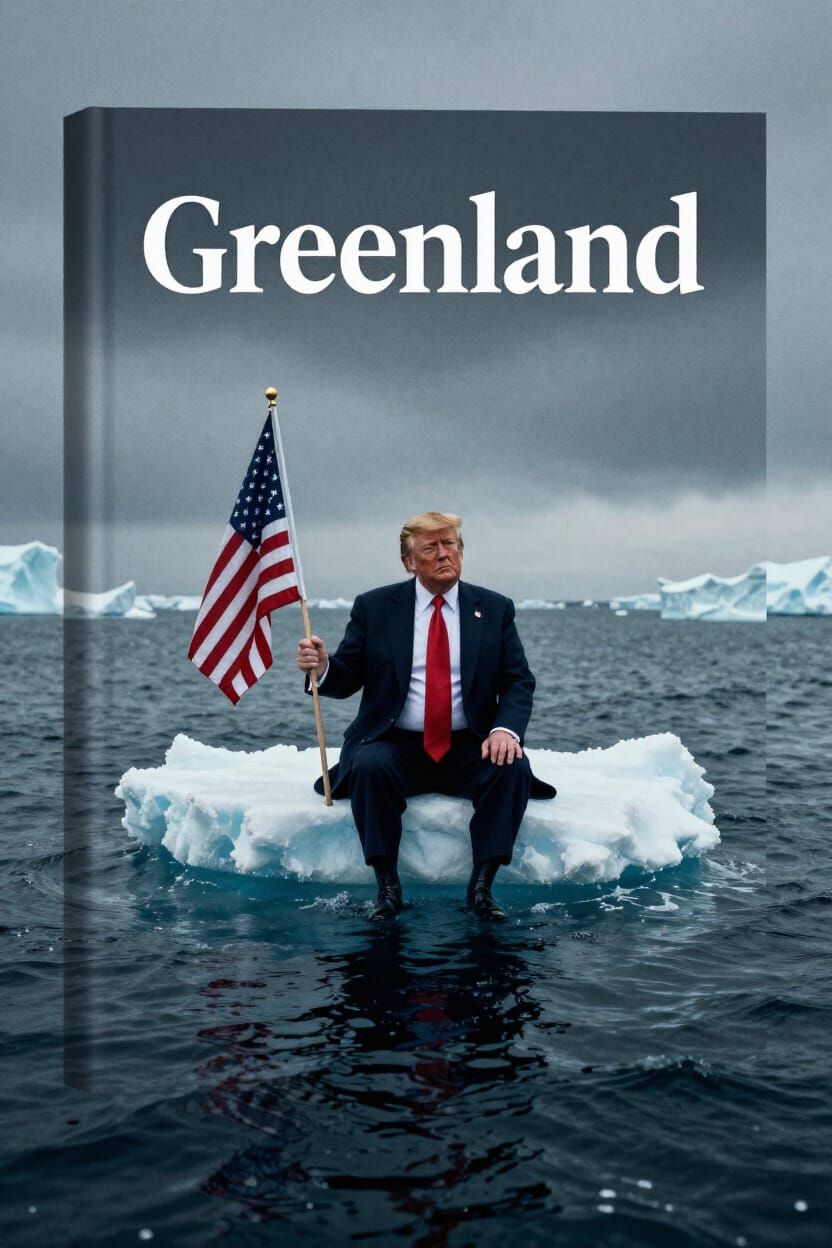 Donald Trump on Ice Floe: Photorealistic Book Cover