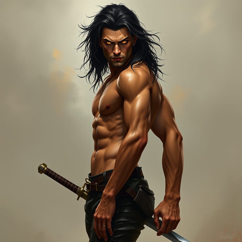 Tall, Lean Warrior in Leather Armor