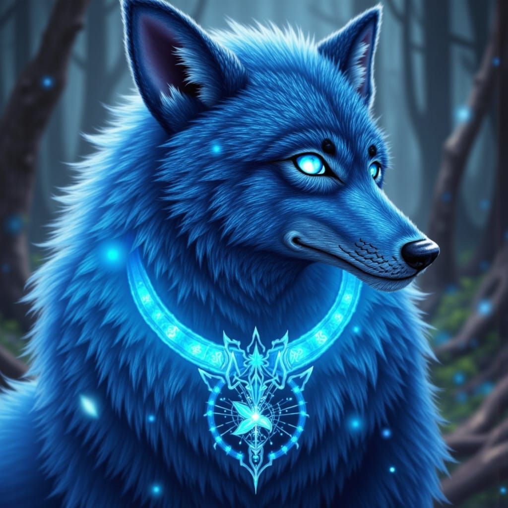 Fenrir, Majestic Norse Wolf in a Radiant, Celestial Setting
