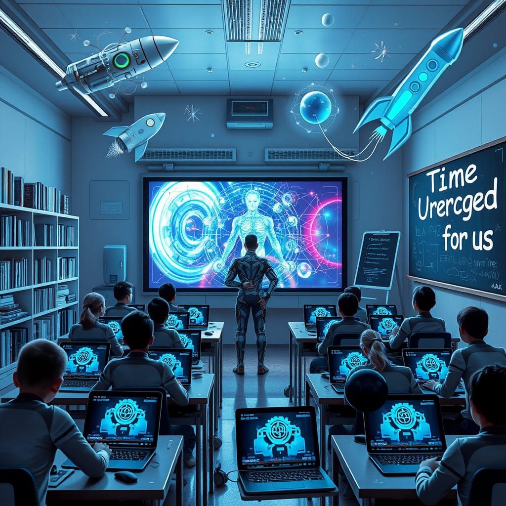 Future Tech Lab in Cyberpunk Style