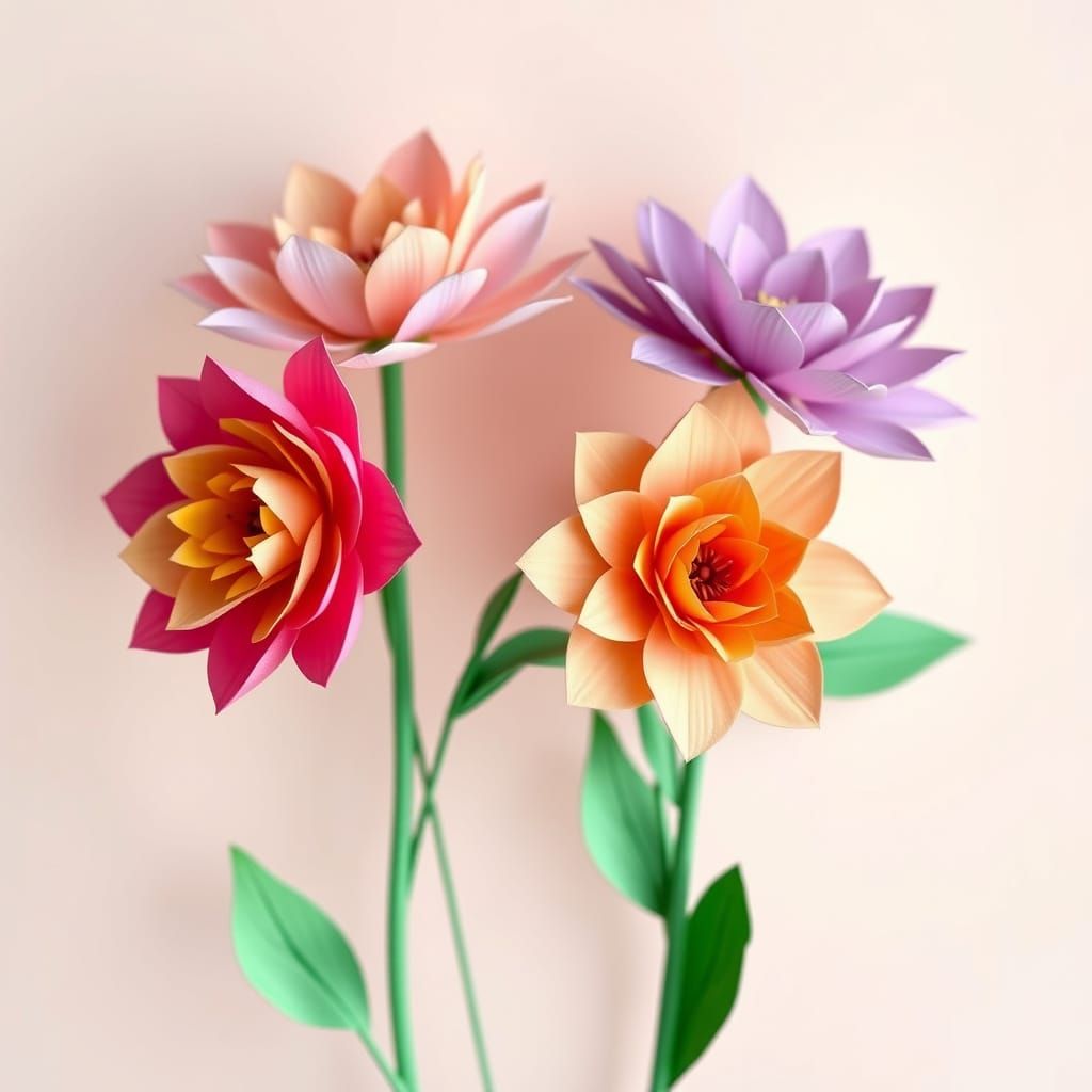 Whimsical Paper Flowers in Pastel Paradise
