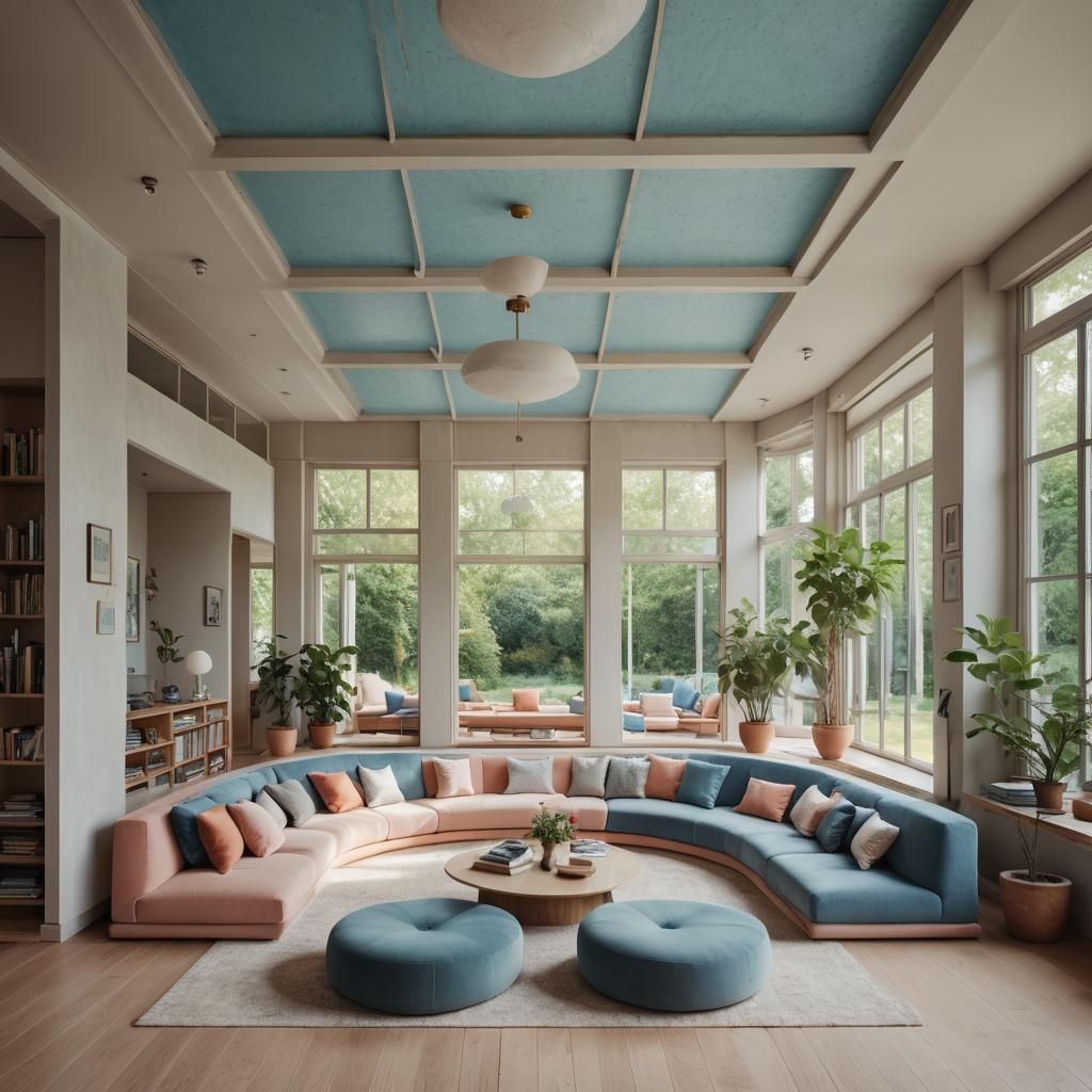 Dreamy Sunken Living Room with Bauhaus Design