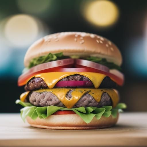 Delicious Burger in Professional Photography Style