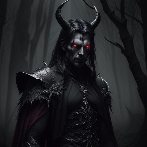 Gothic Demon in Mystic Forest