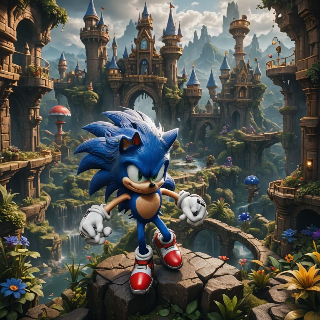 Detailed Sonic Matte Painting in Unreal Engine 5