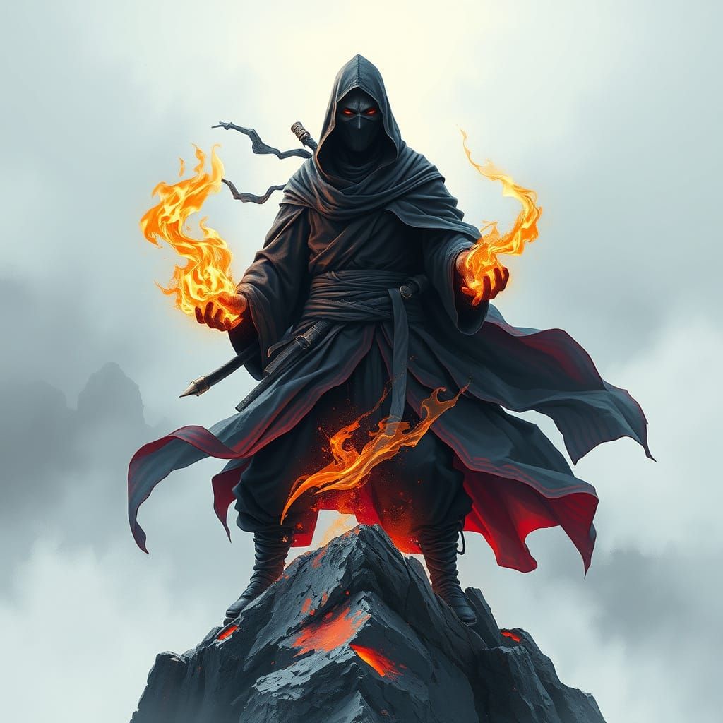 Mystical Ninja Harnesses Elemental Fire on Silver Mountain P...