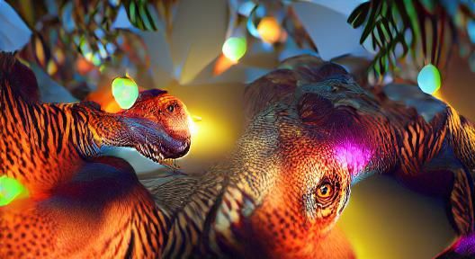 Hyperrealistic Dinosaurs in Volumetric Lighting
