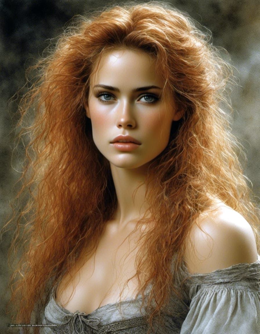 Detailed Portrait of Elisabeth Shue as Royo Painting