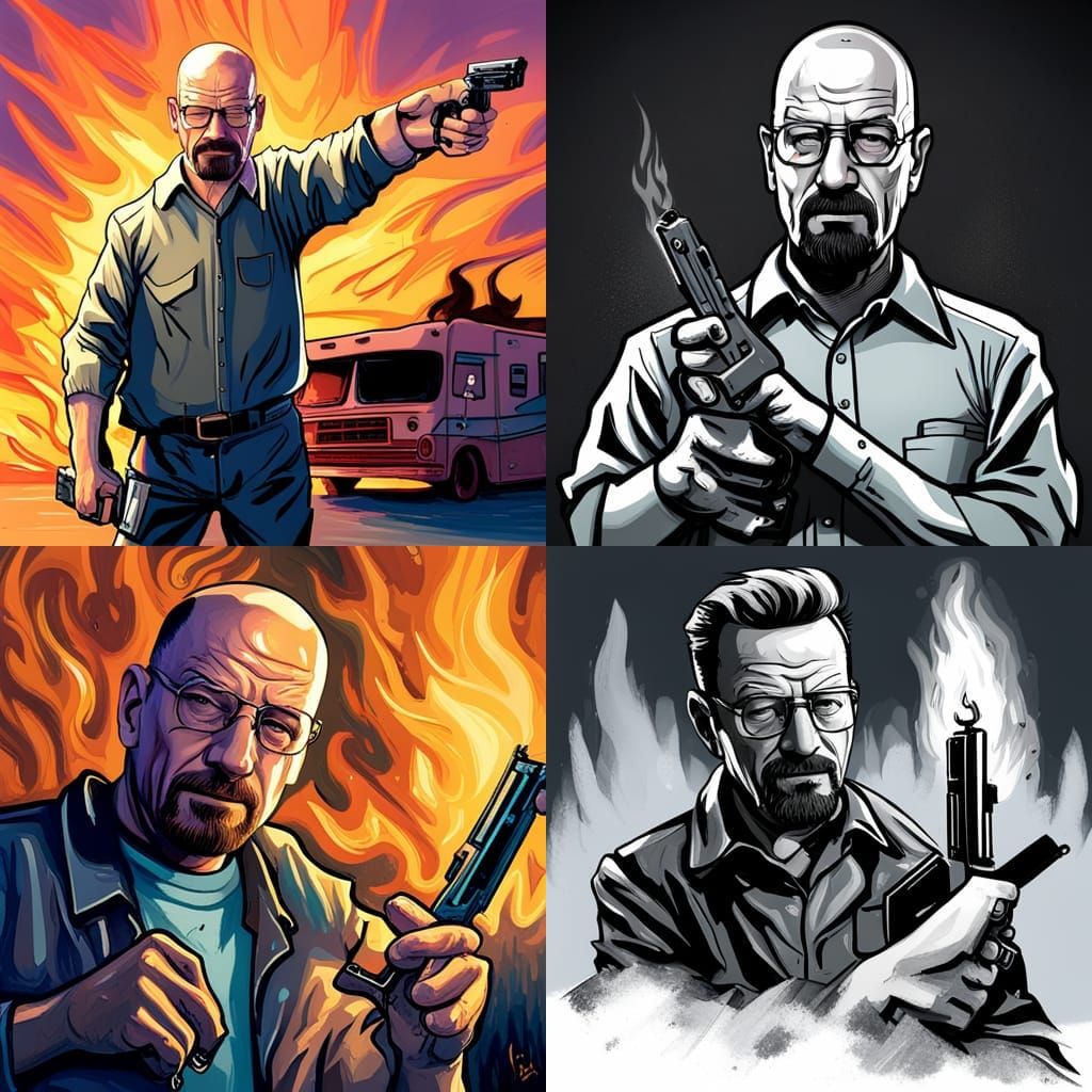 Walter White's Sinister Smile Amidst Motorhome Inferno