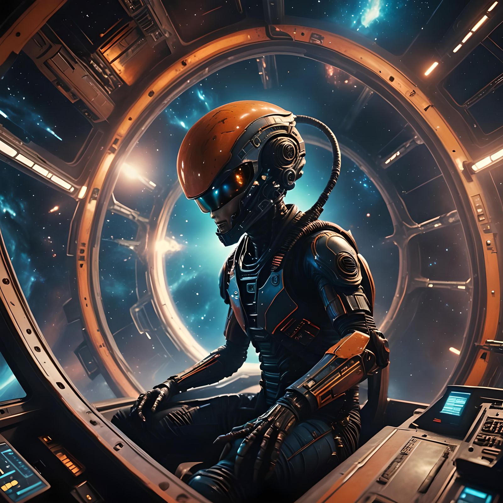 Alien Pilot Navigates Hyperspace Wormhole