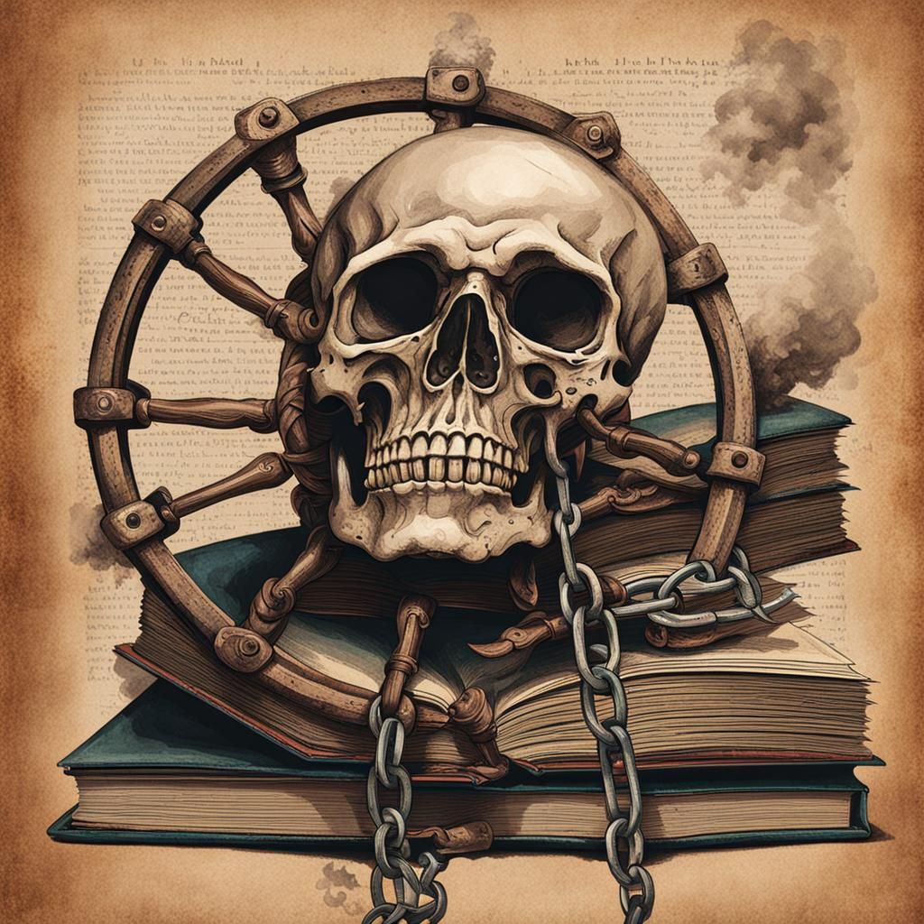 Burnable Book Chained to the Wheel