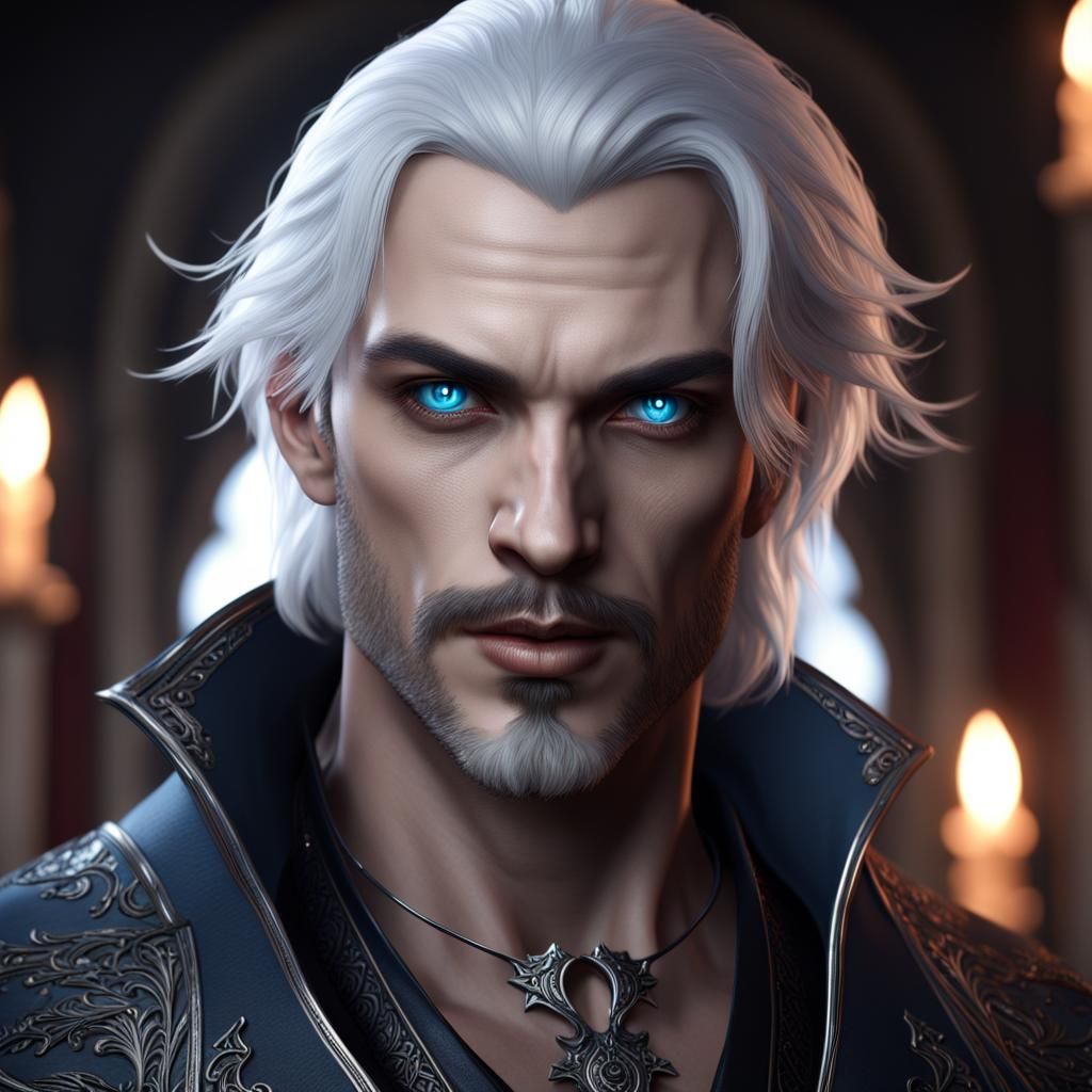 Charismatic Vampire Portrait in Detailed Fantasy Art