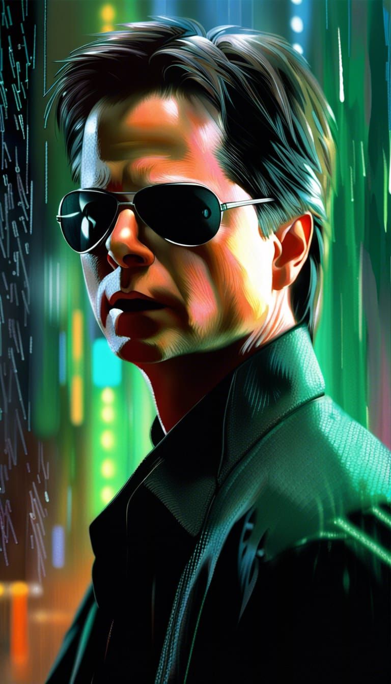 Michael J. Fox as Neo in Matrix: Hyperrealistic Art