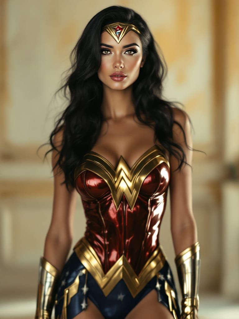 Wonder Woman Fashion Portrait in Warm Tones