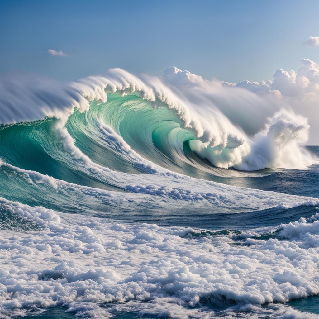 Tropical Sea Wave Breaks: A Colossal Ocean Scene