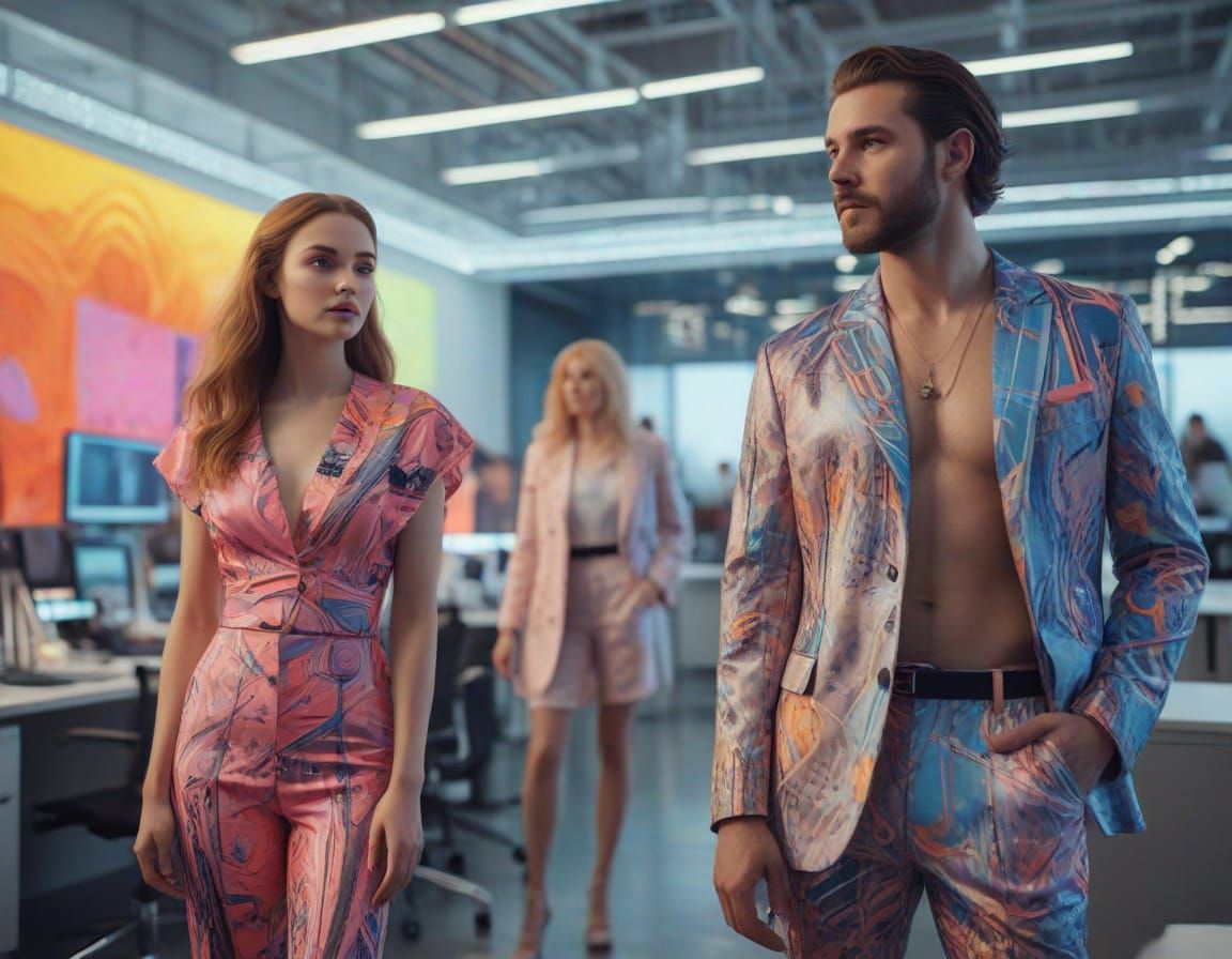 Futuristic Office Fashion Inspired by Digital Dreamscapes