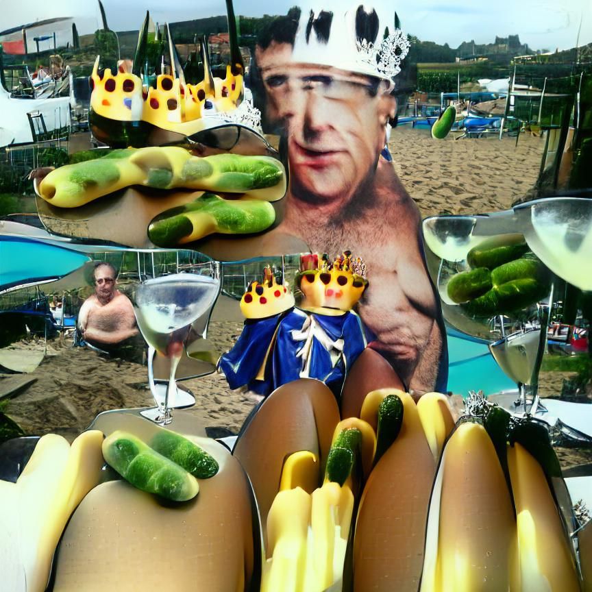 King and Queen with Bikini and Martini