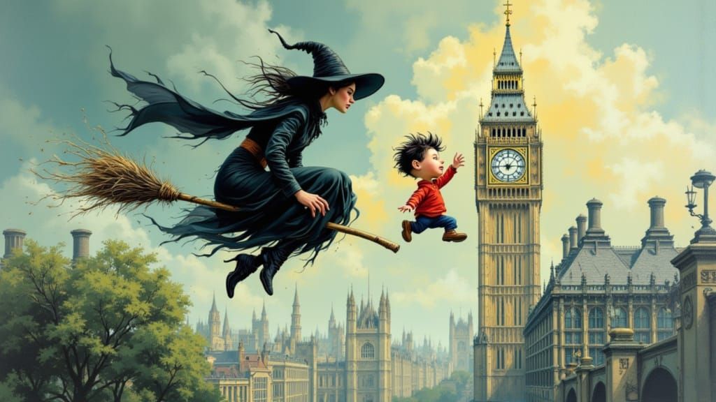 This is why children should always be buckled in on a witch’s magic broom.