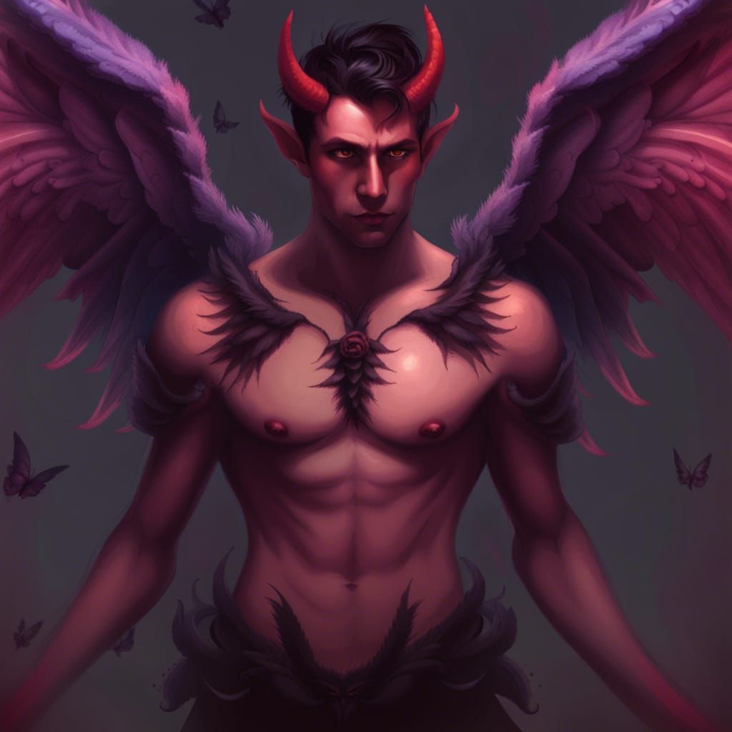 Gay Winged Demon Illustration