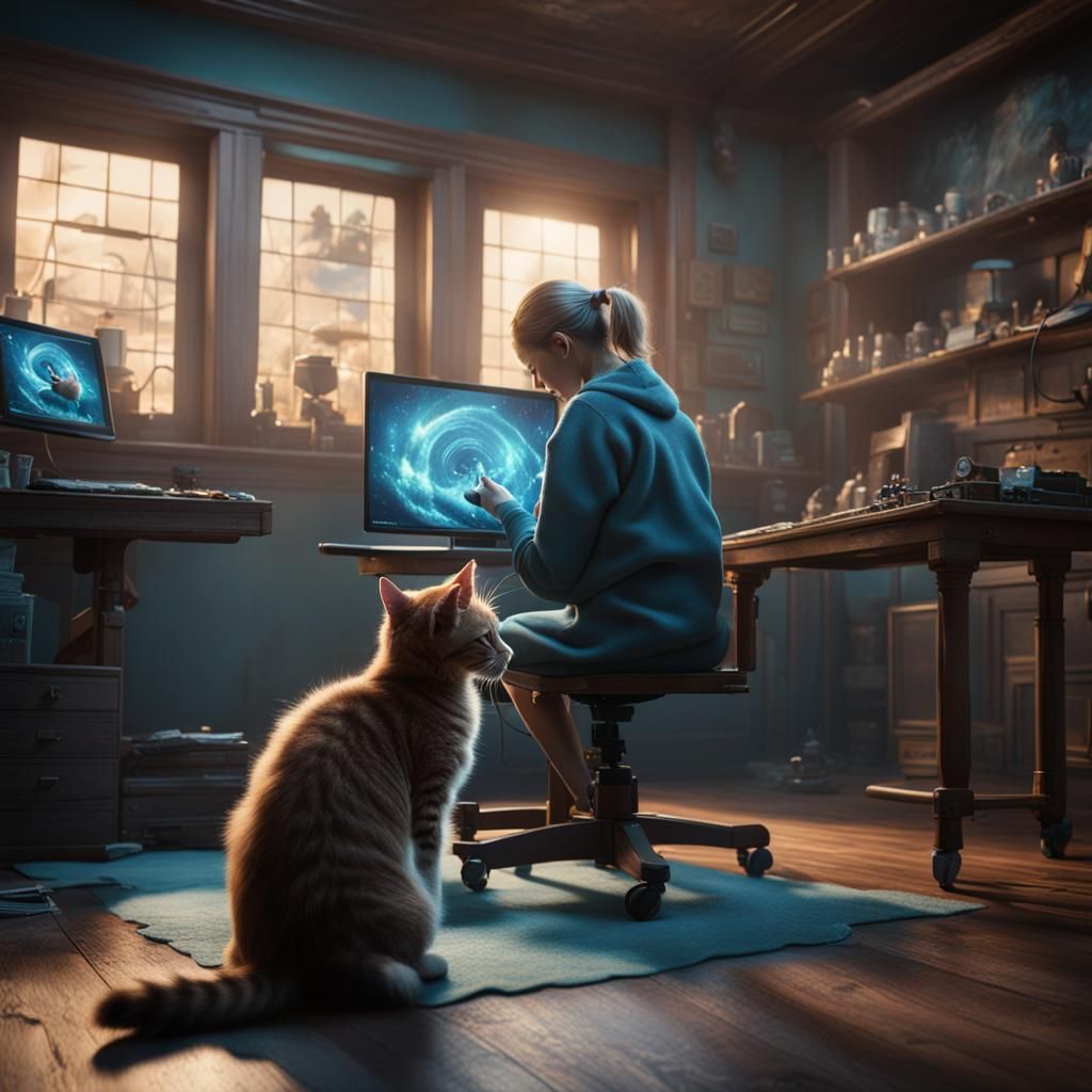 Ultrasound Reveals Kitten: Detailed Matte Painting