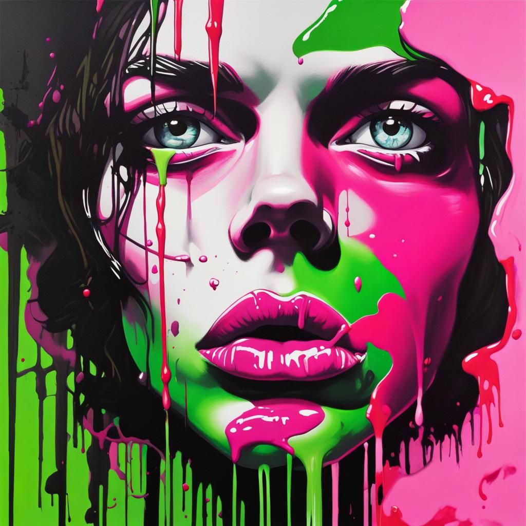 Pop Art Portrait with Graffiti Elements